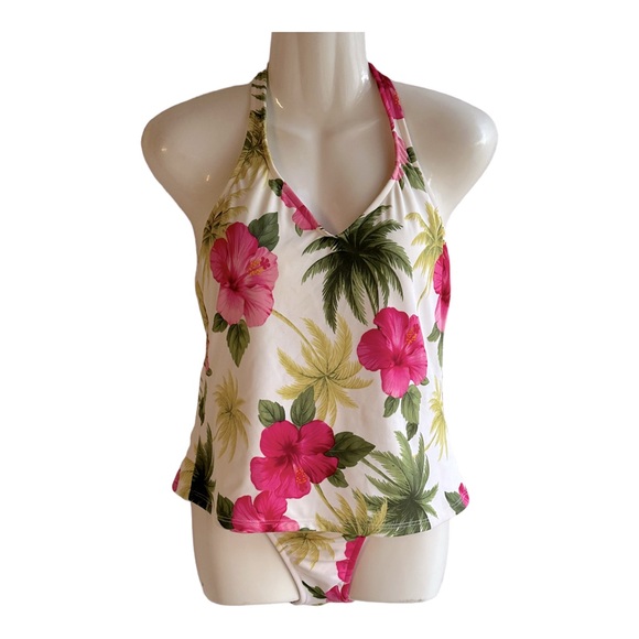 Island Escape Multi Color Printed Swimsuit  Tank Padded And Bikini‎ Sz 12 - Picture 1 of 13